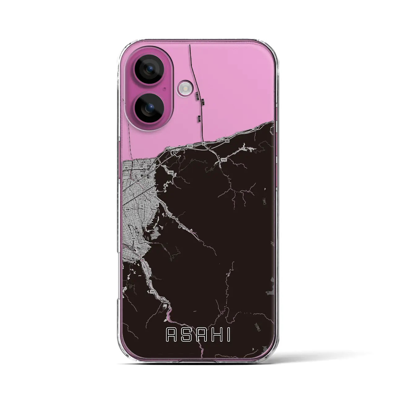 【朝日(富山県)】地図柄iPhoneケース(クリアタイプ)