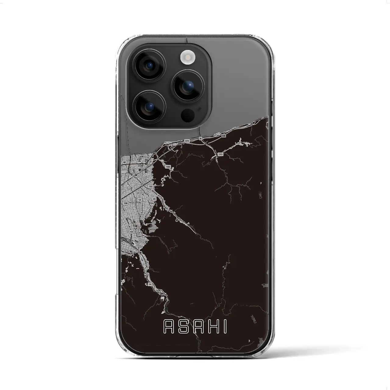 【朝日(富山県)】地図柄iPhoneケース(クリアタイプ)