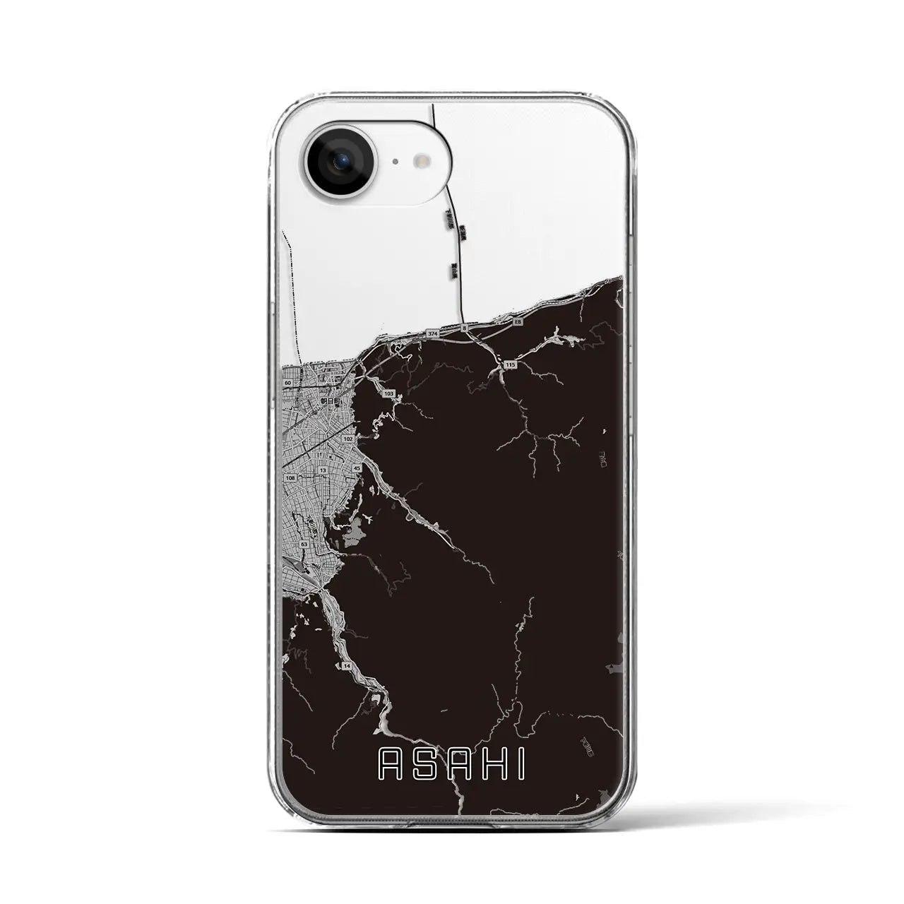 【朝日(富山県)】地図柄iPhoneケース(クリアタイプ)
