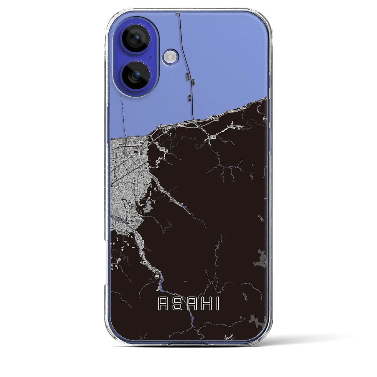 【朝日(富山県)】地図柄iPhoneケース(クリアタイプ)