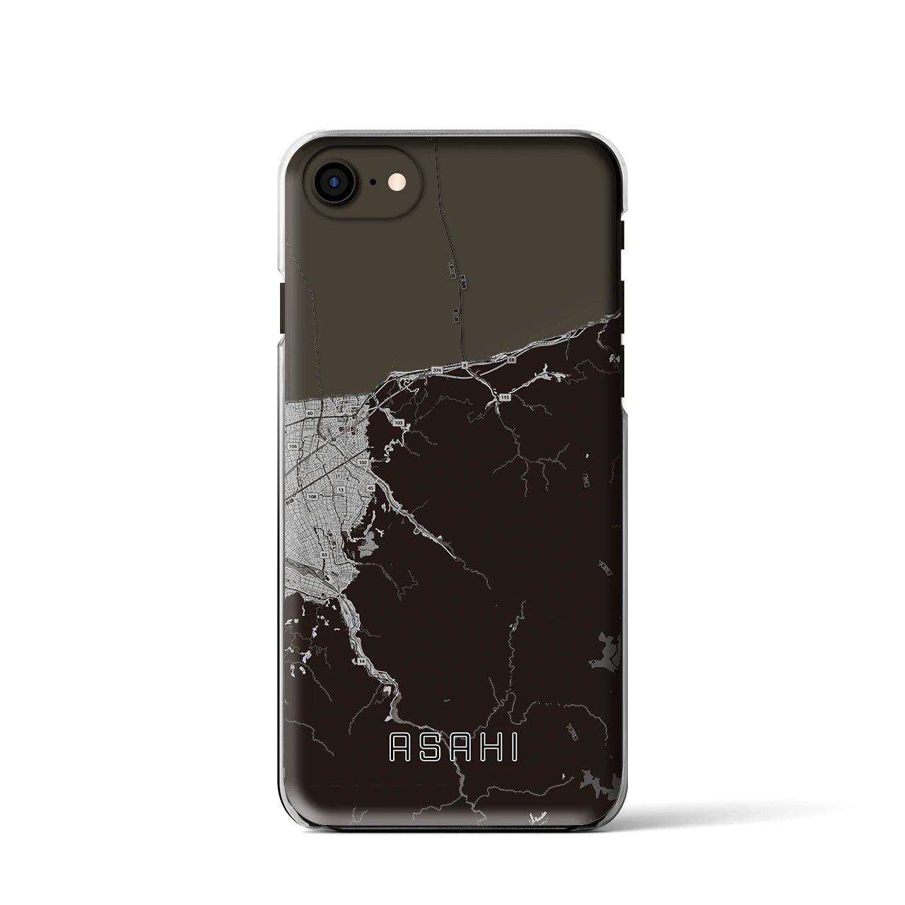 【朝日(富山県)】地図柄iPhoneケース(クリアタイプ)