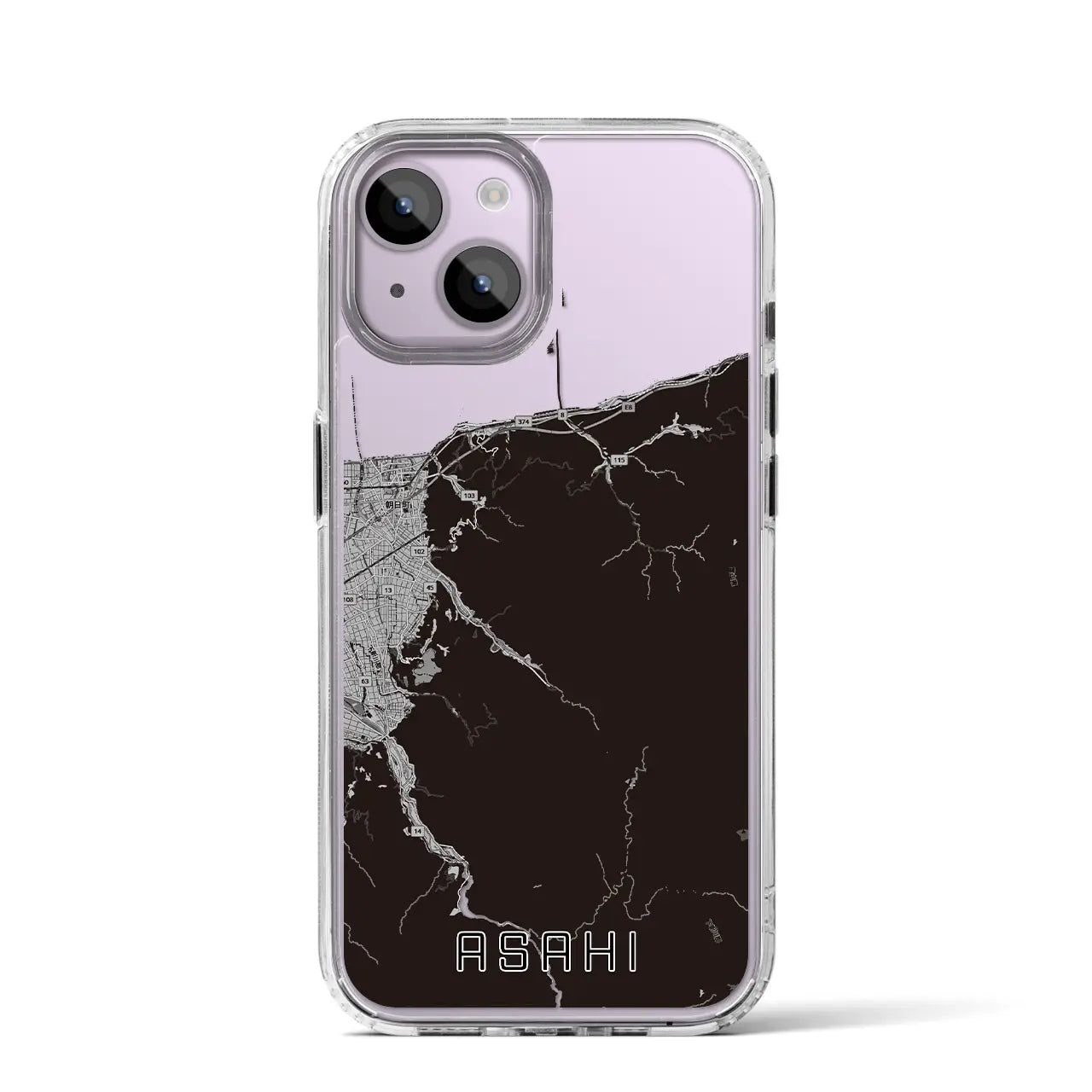 【朝日(富山県)】地図柄iPhoneケース(MagSafeタイプ)