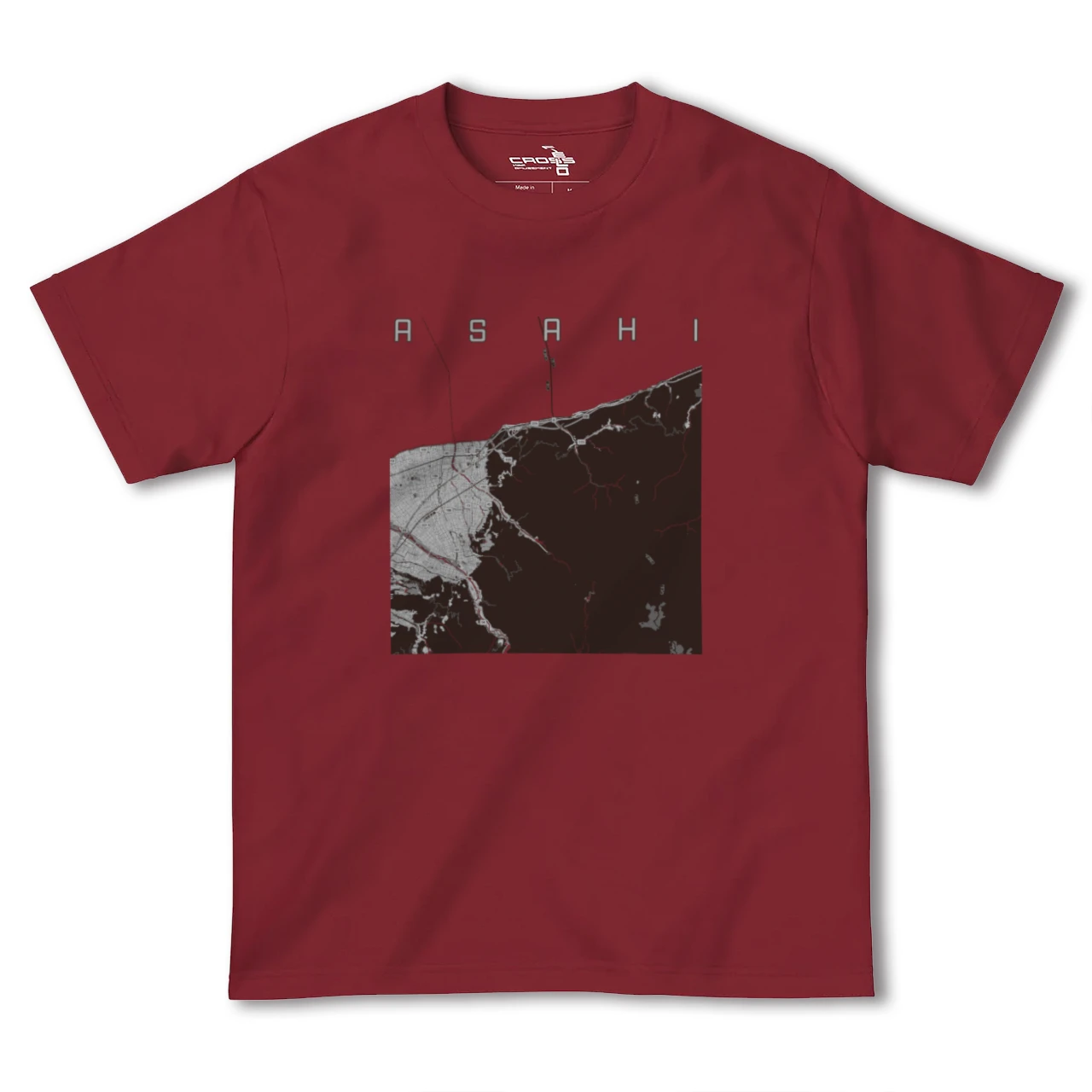 【朝日(富山県)】地図柄ヘビーウェイトTシャツ