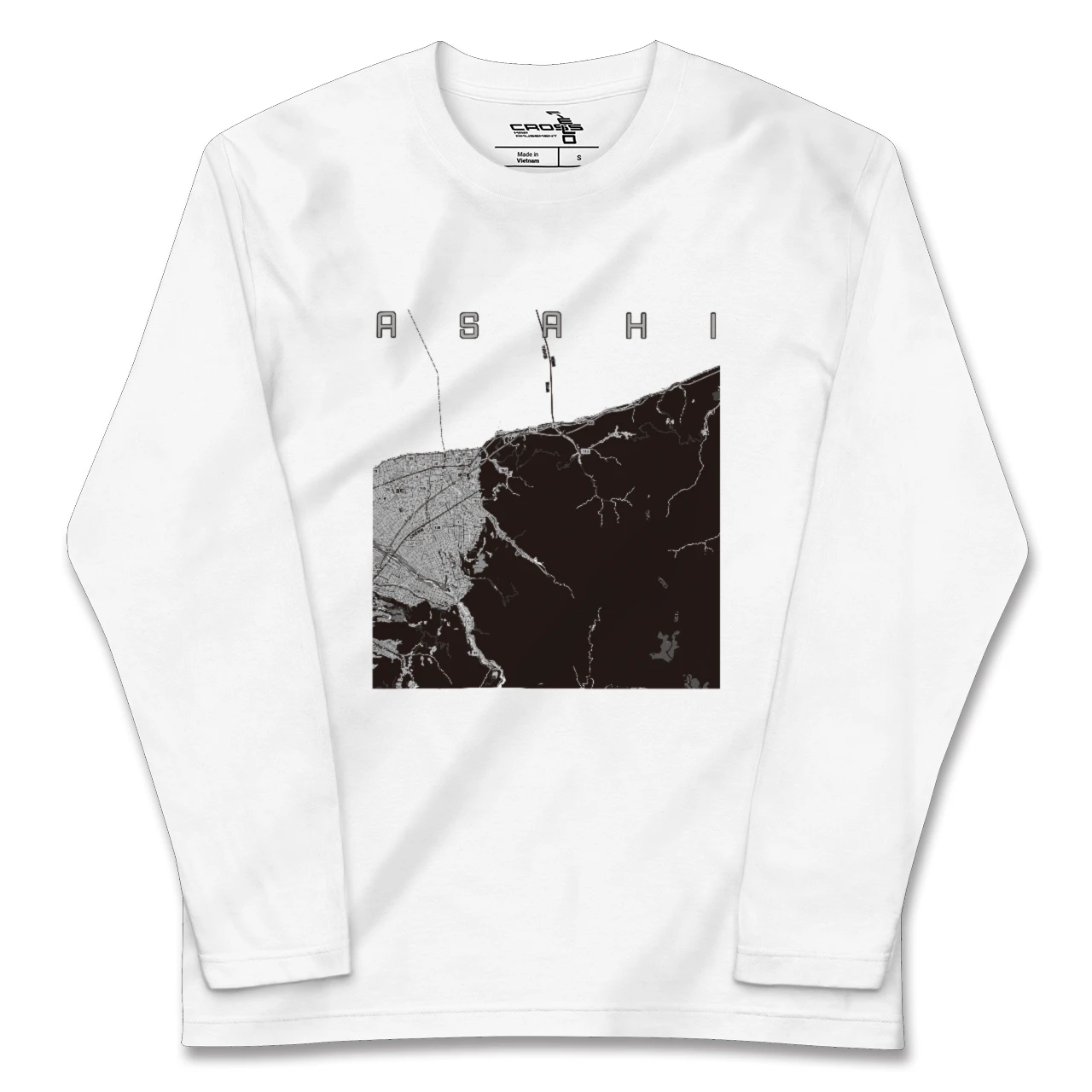 【朝日(富山県)(富山県)】地図柄ロングスリーブTシャツ
