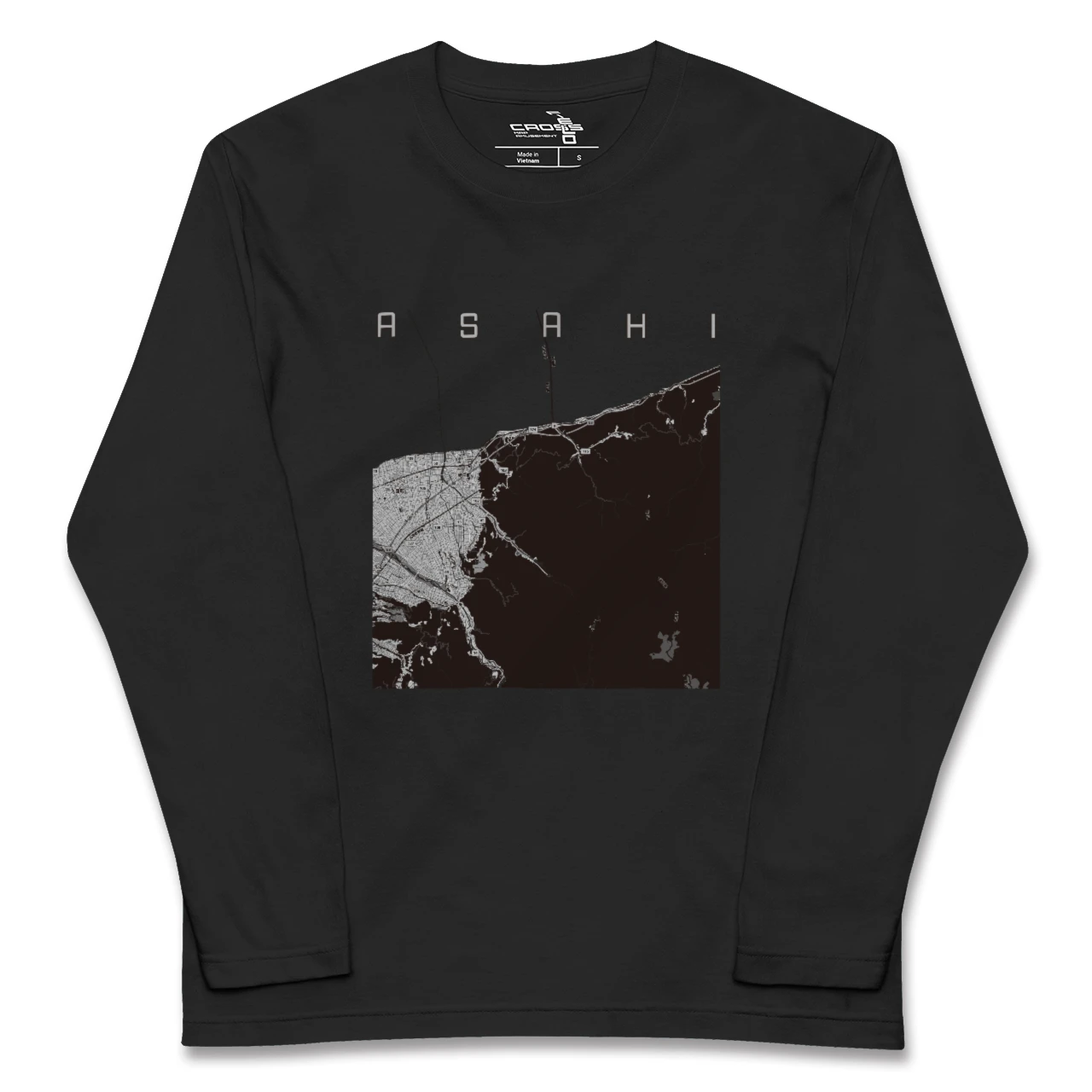 【朝日(富山県)(富山県)】地図柄ロングスリーブTシャツ