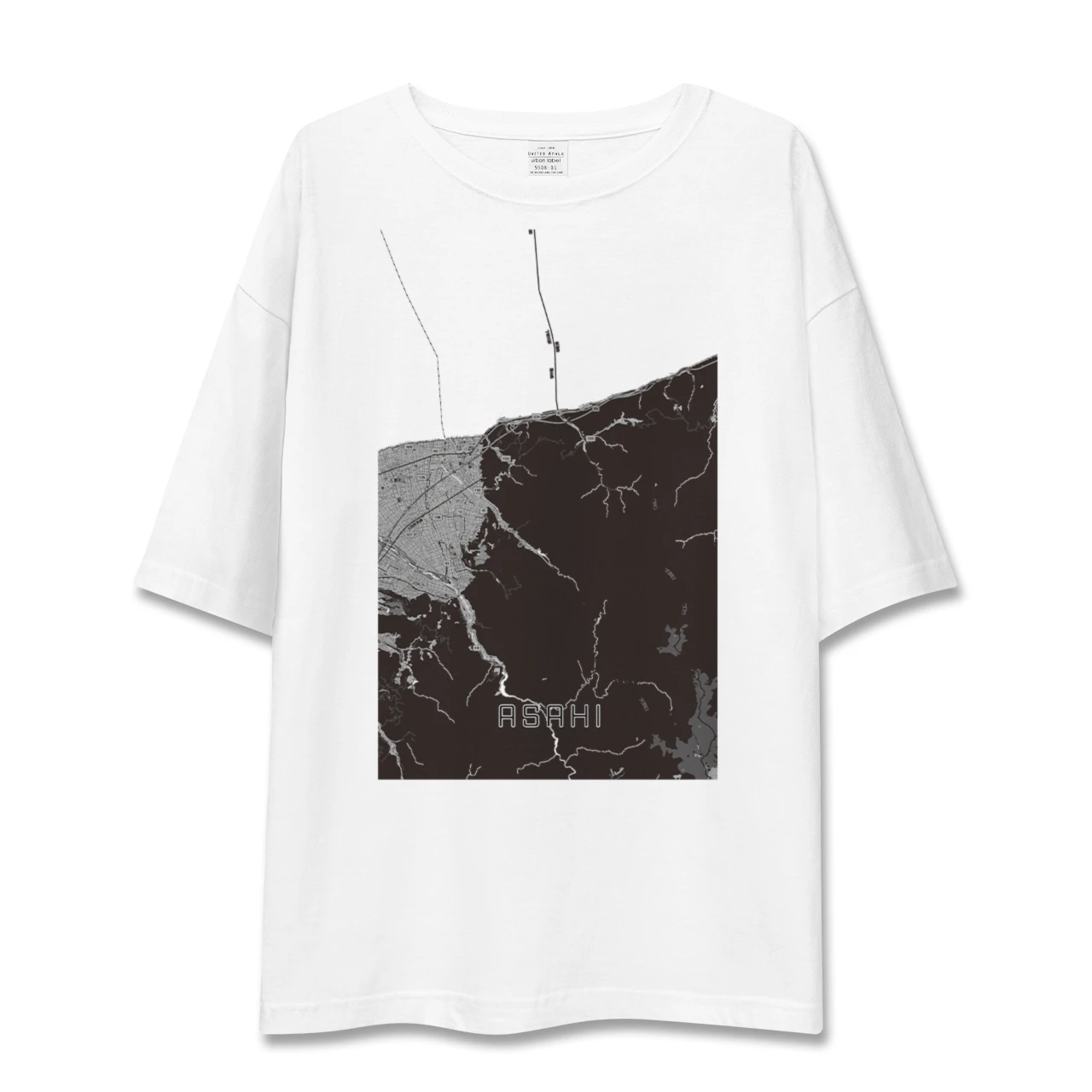 【朝日(富山県)】地図柄ビッグシルエットTシャツ
