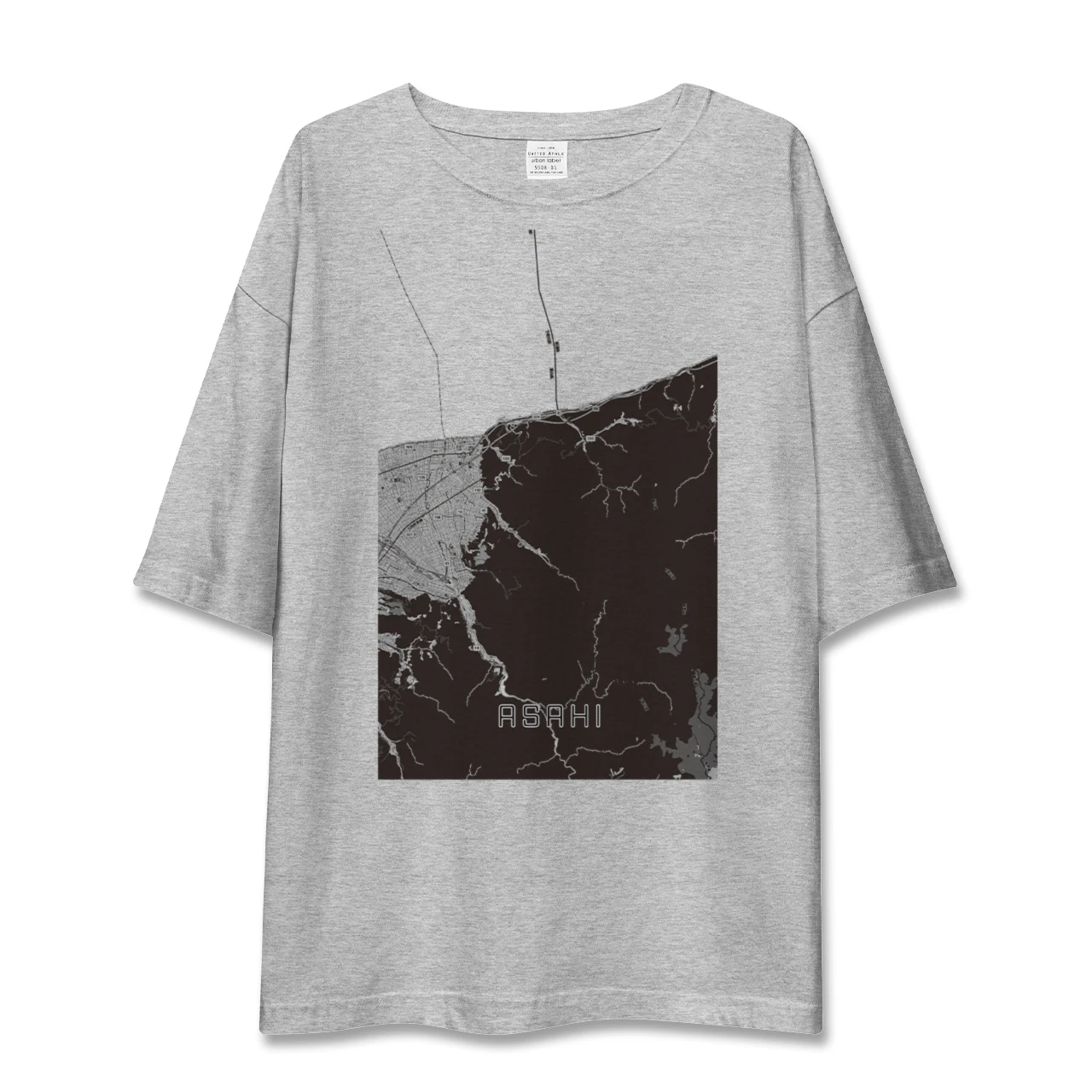 【朝日(富山県)】地図柄ビッグシルエットTシャツ
