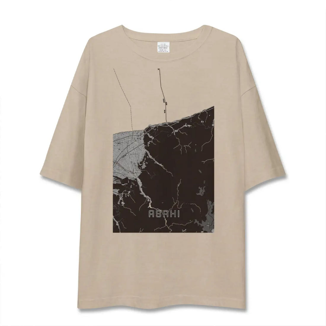 【朝日(富山県)】地図柄ビッグシルエットTシャツ