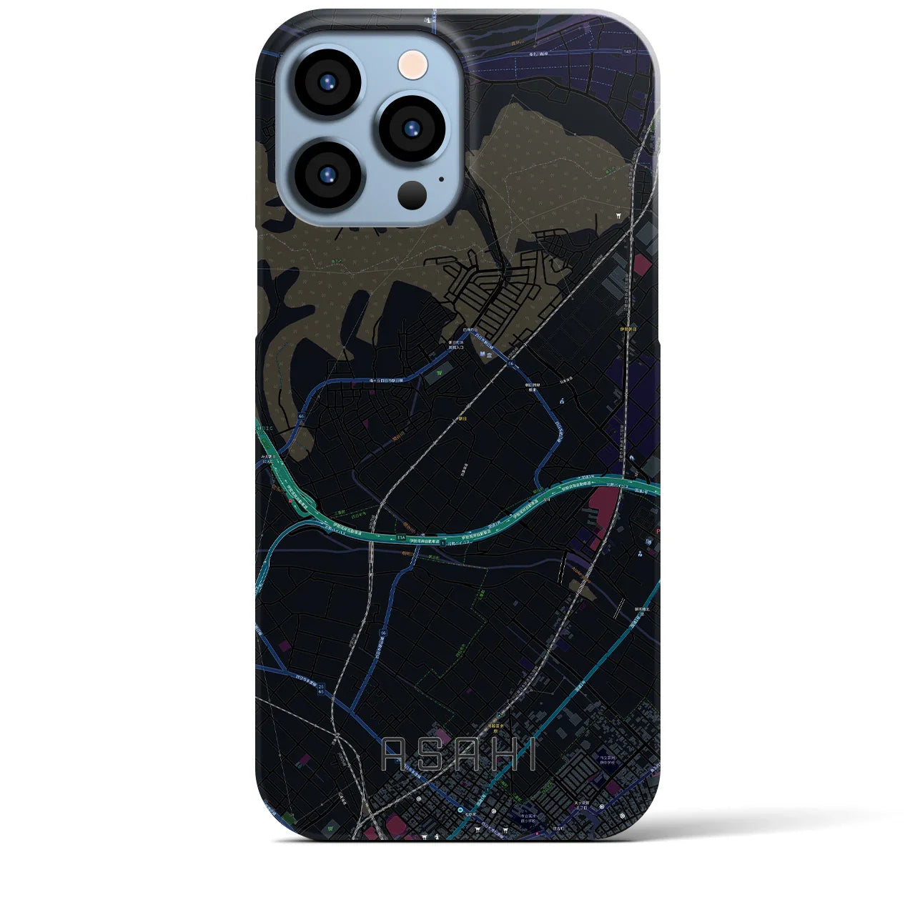 【朝日(三重県)】地図柄iPhoneケース(バックカバータイプ)