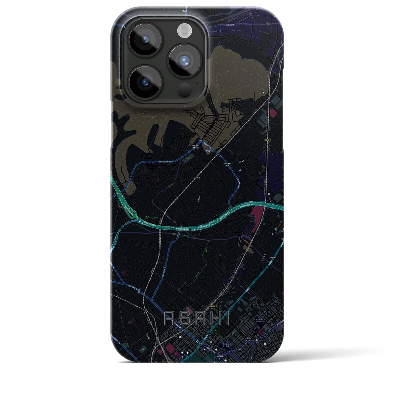 【朝日(三重県)】地図柄iPhoneケース(バックカバータイプ)