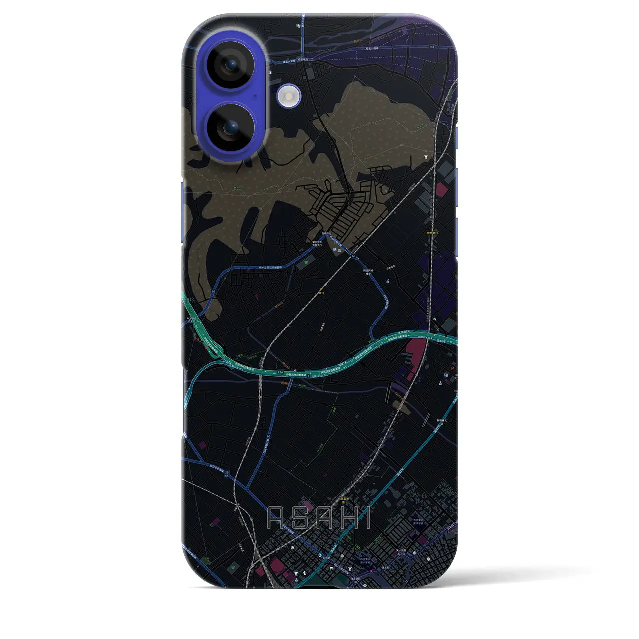 【朝日(三重県)】地図柄iPhoneケース(バックカバータイプ)