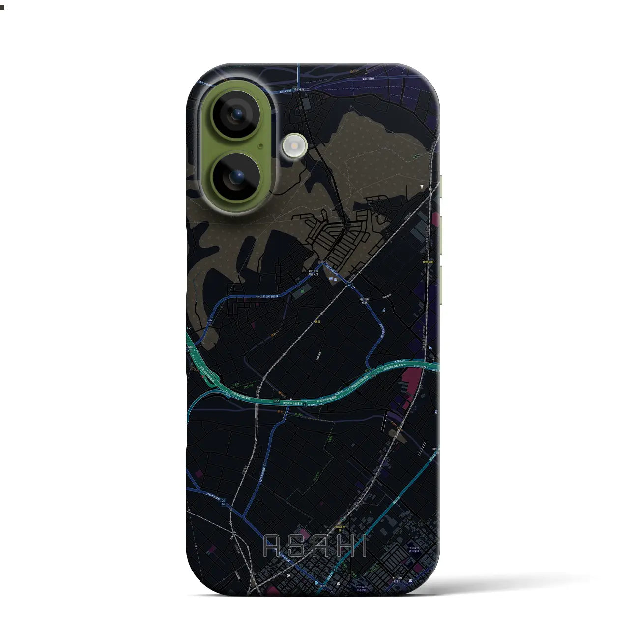 【朝日(三重県)】地図柄iPhoneケース(バックカバータイプ)