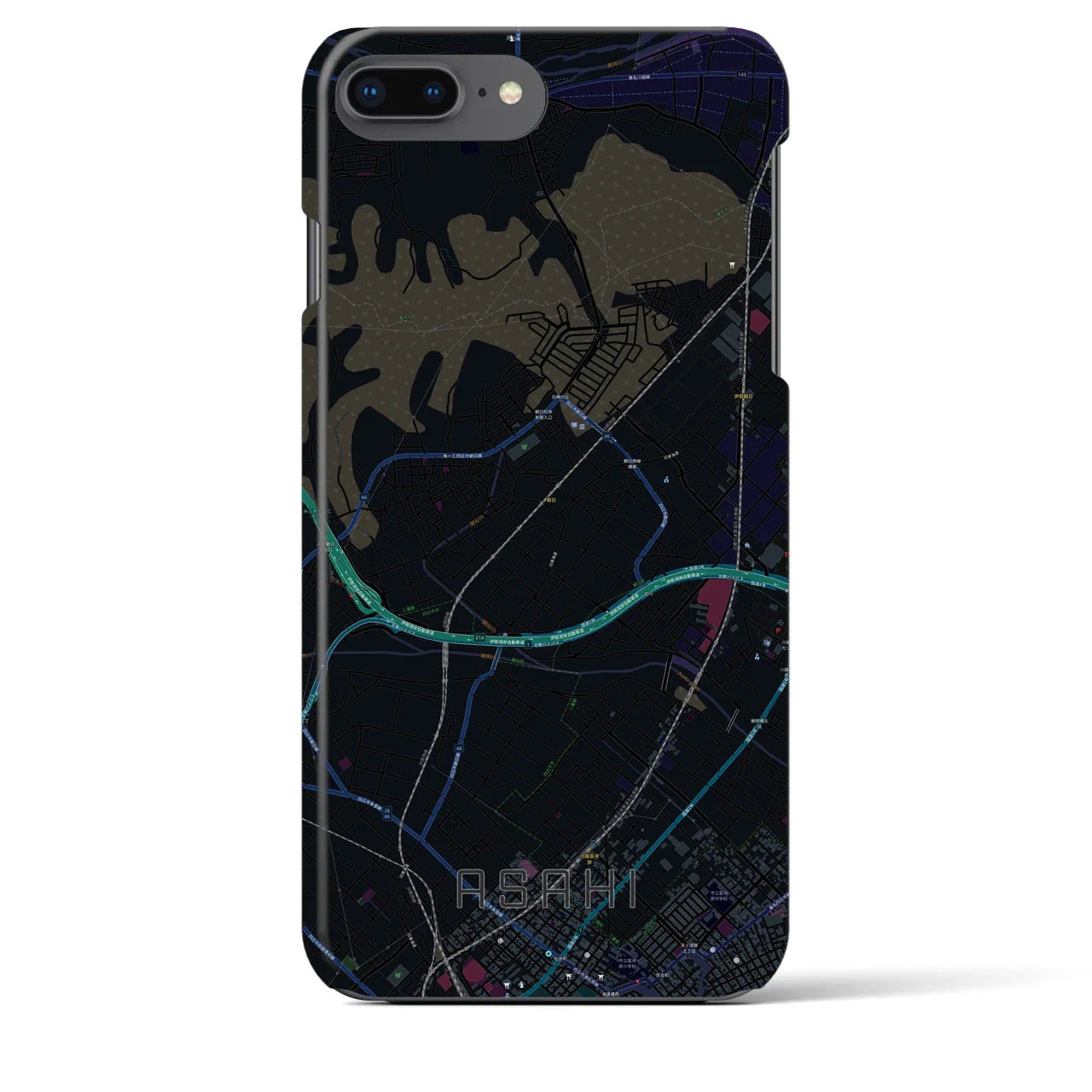 【朝日(三重県)】地図柄iPhoneケース(バックカバータイプ)