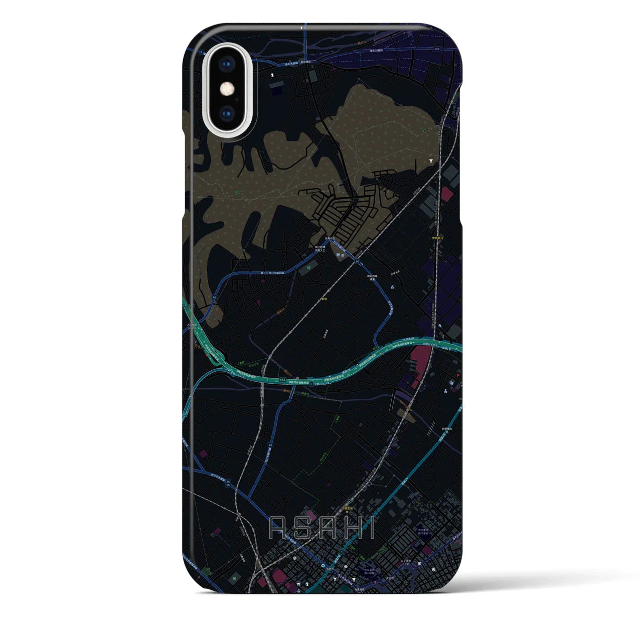 【朝日(三重県)】地図柄iPhoneケース(バックカバータイプ)