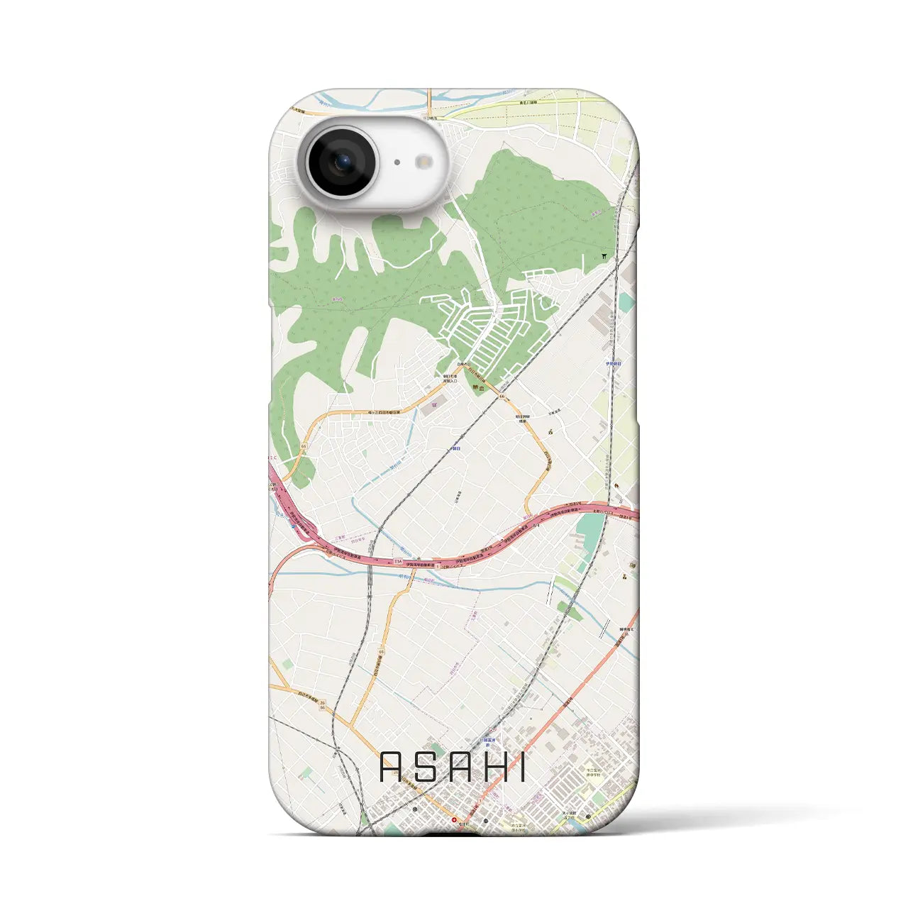 【朝日(三重県)】地図柄iPhoneケース(バックカバータイプ)