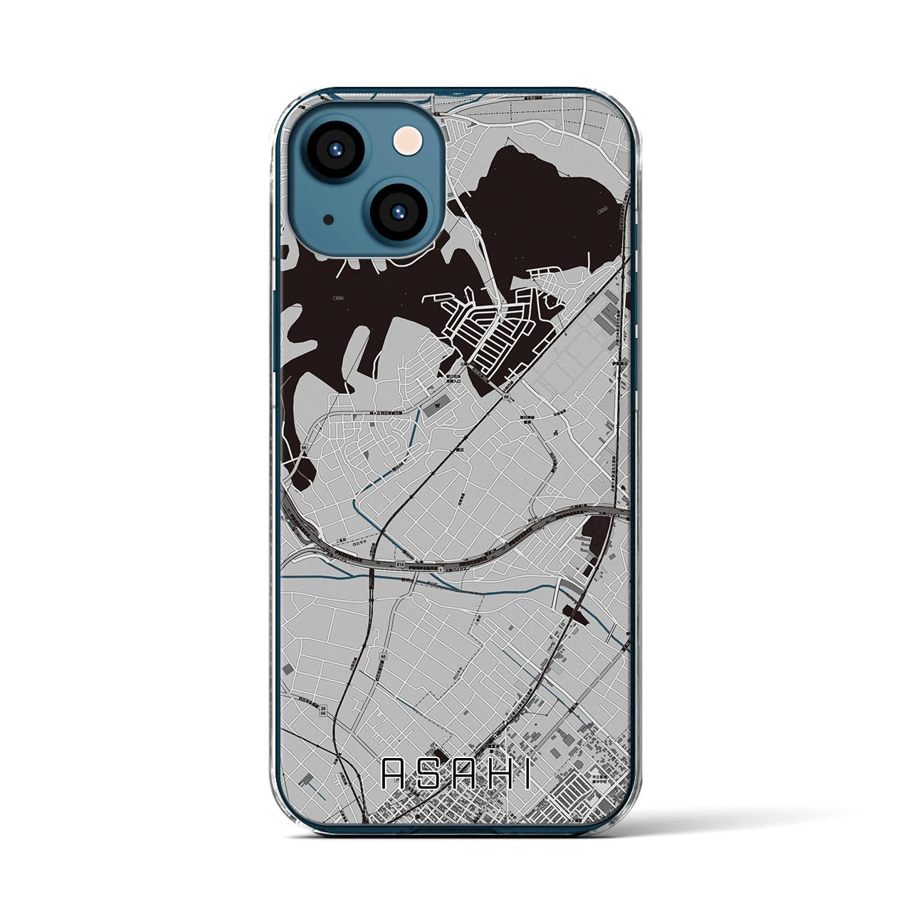 【朝日(三重県)】地図柄iPhoneケース(クリアタイプ)