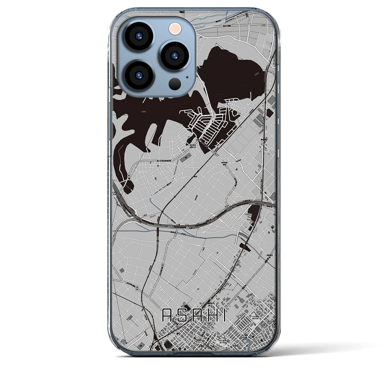 【朝日(三重県)】地図柄iPhoneケース(クリアタイプ)