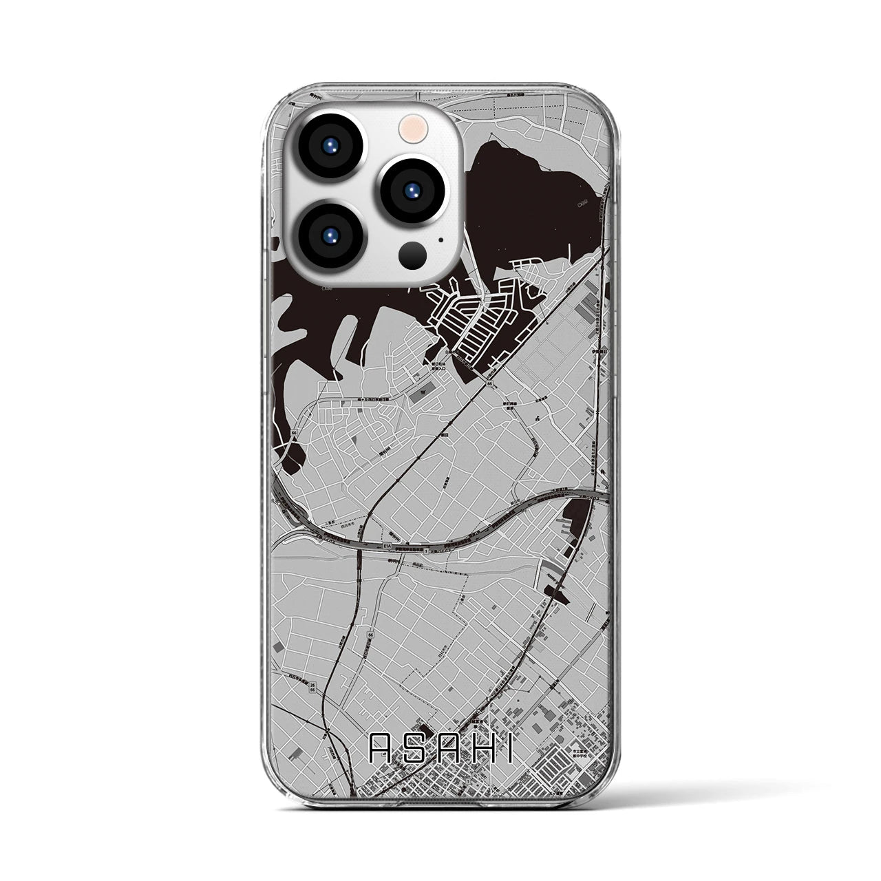 【朝日(三重県)】地図柄iPhoneケース(クリアタイプ)