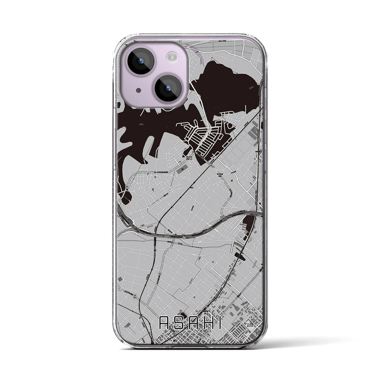 【朝日(三重県)】地図柄iPhoneケース(クリアタイプ)