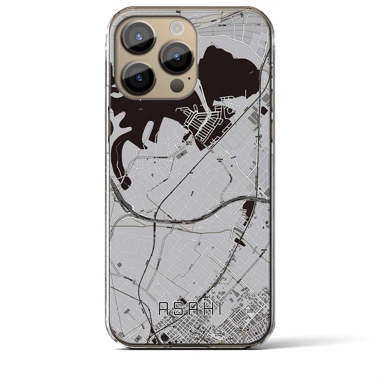 【朝日(三重県)】地図柄iPhoneケース(クリアタイプ)