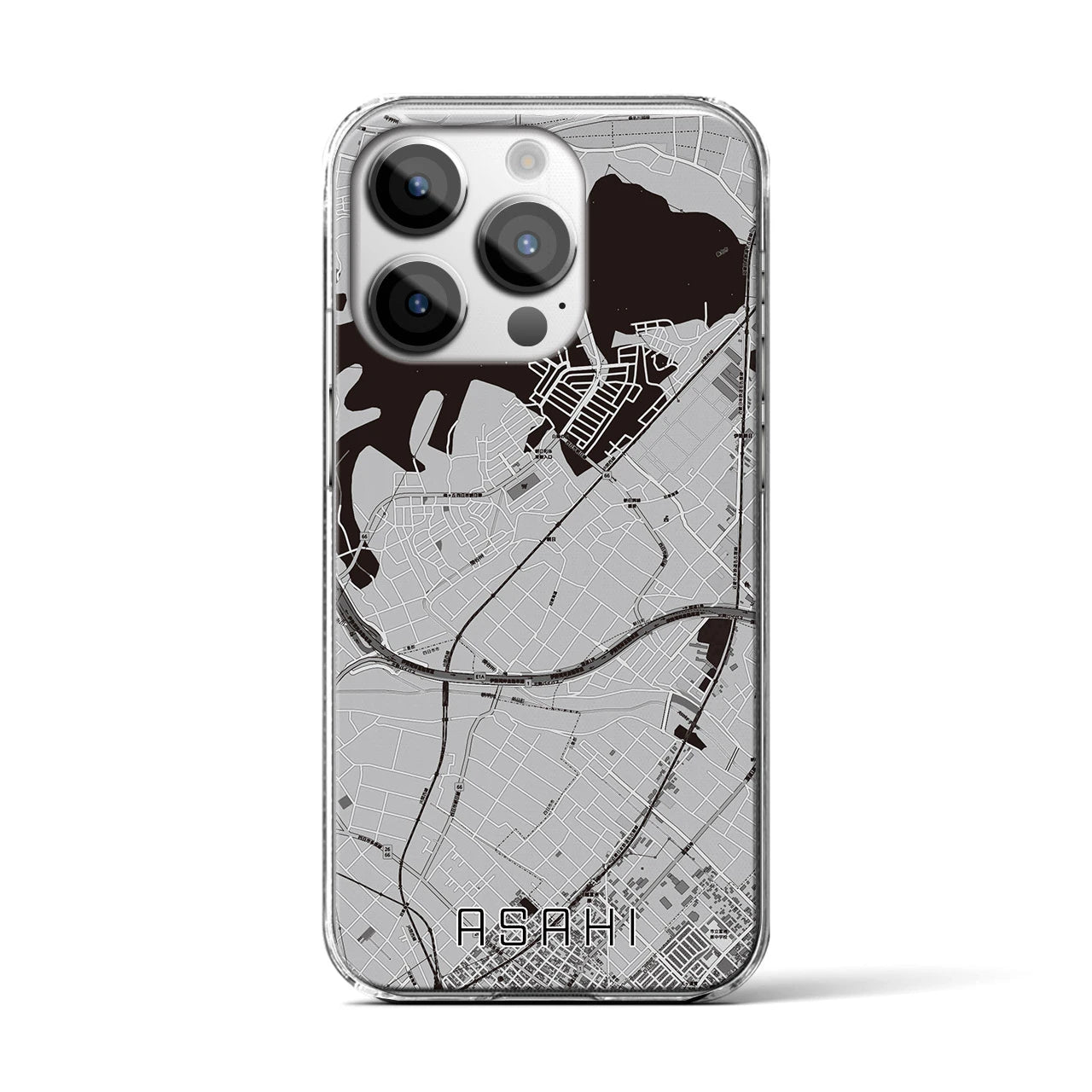 【朝日(三重県)】地図柄iPhoneケース(クリアタイプ)