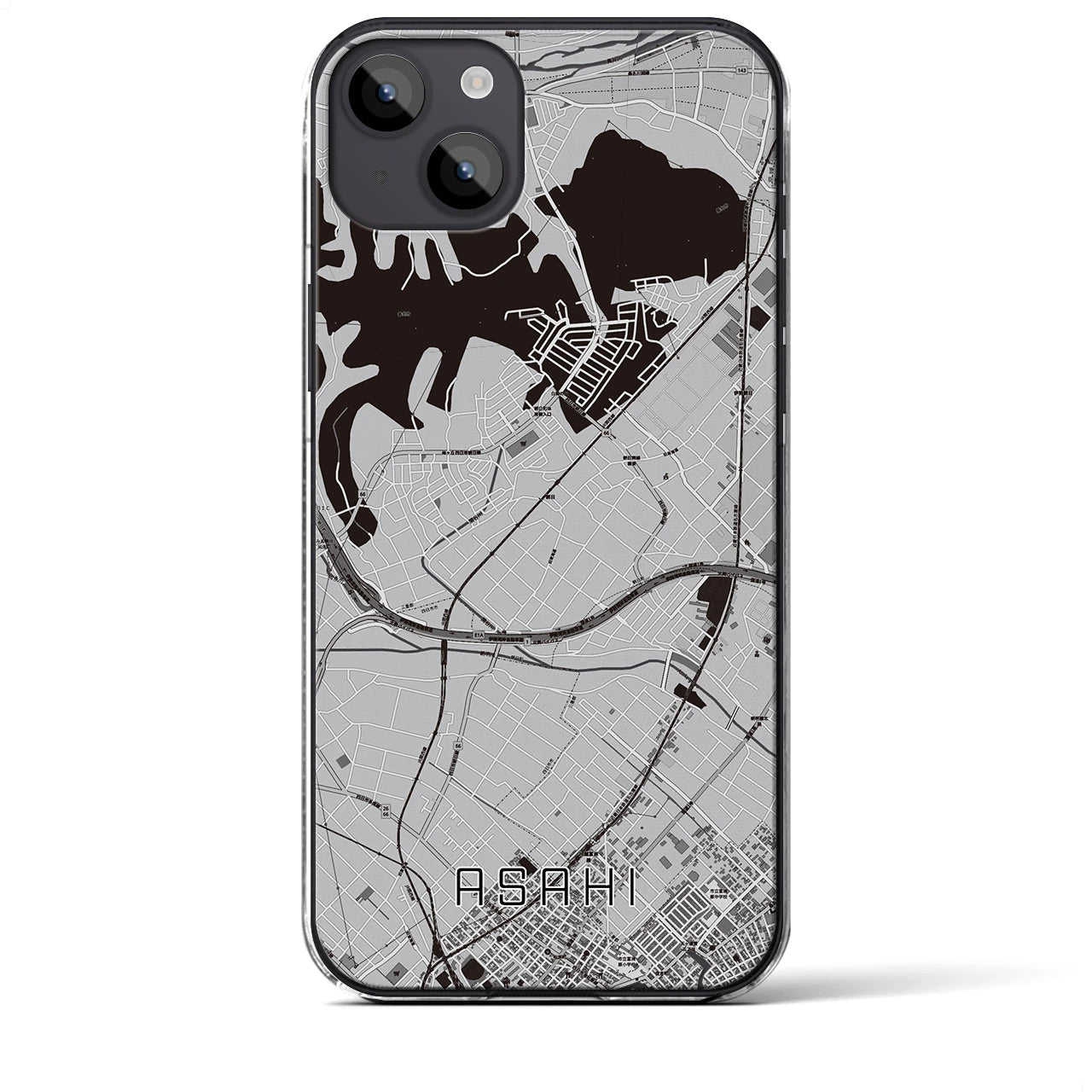 【朝日(三重県)】地図柄iPhoneケース(クリアタイプ)