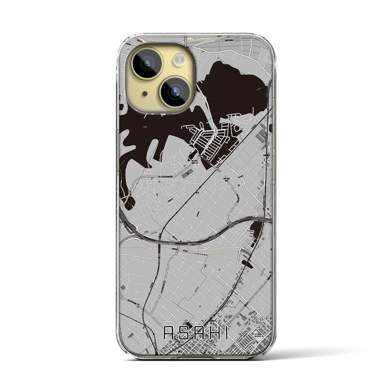 【朝日(三重県)】地図柄iPhoneケース(クリアタイプ)