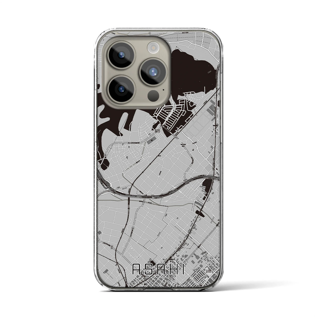 【朝日(三重県)】地図柄iPhoneケース(クリアタイプ)