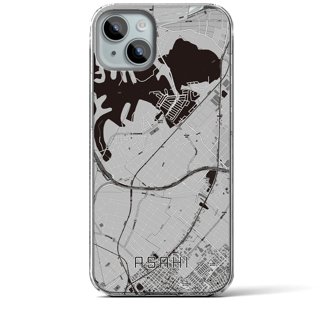 【朝日(三重県)】地図柄iPhoneケース(クリアタイプ)