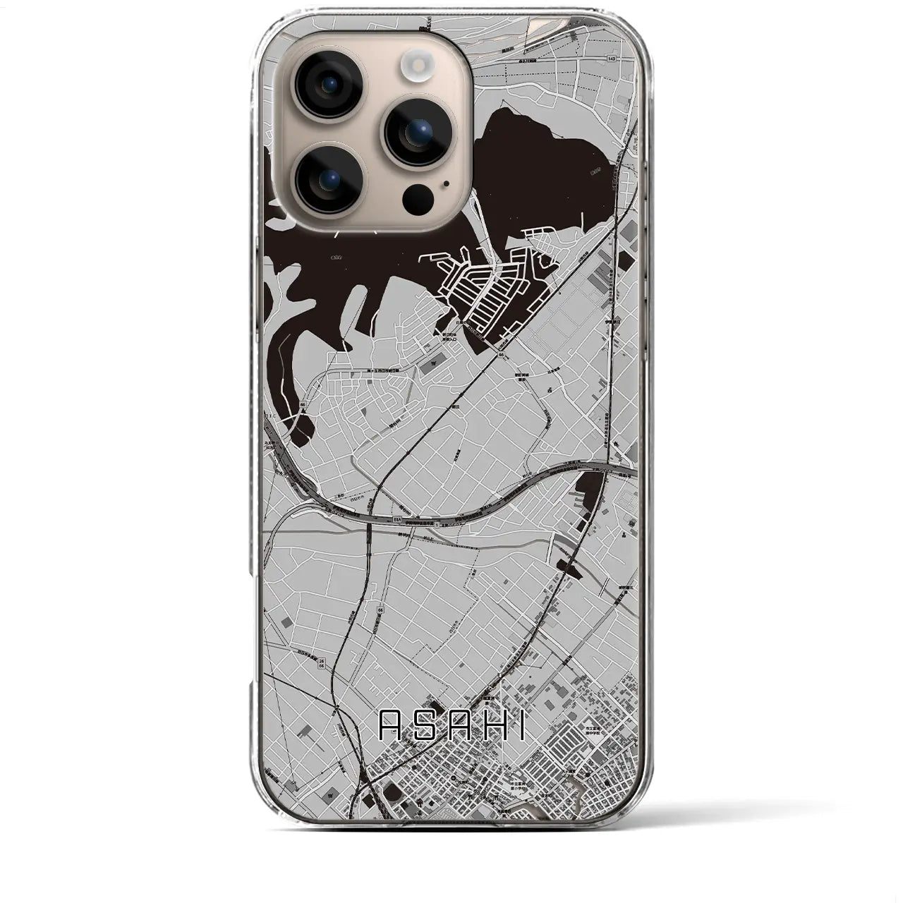 【朝日(三重県)】地図柄iPhoneケース(クリアタイプ)