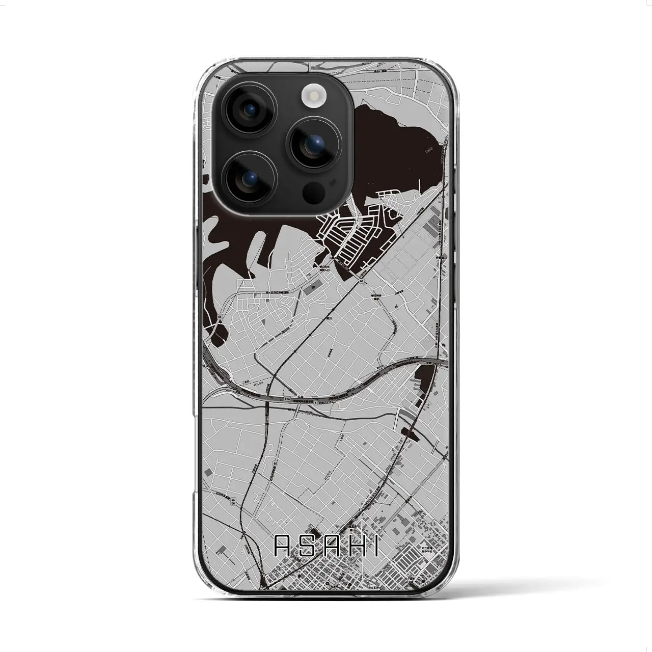 【朝日(三重県)】地図柄iPhoneケース(クリアタイプ)