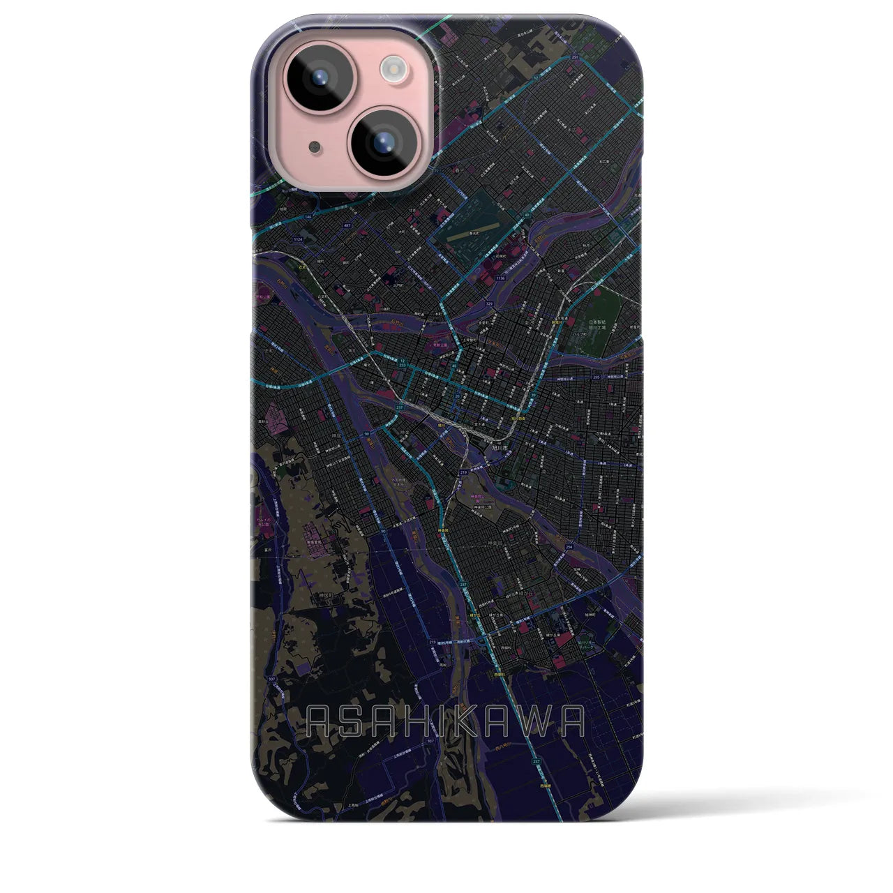 【旭川(北海道)】地図柄iPhoneケース(バックカバータイプ)