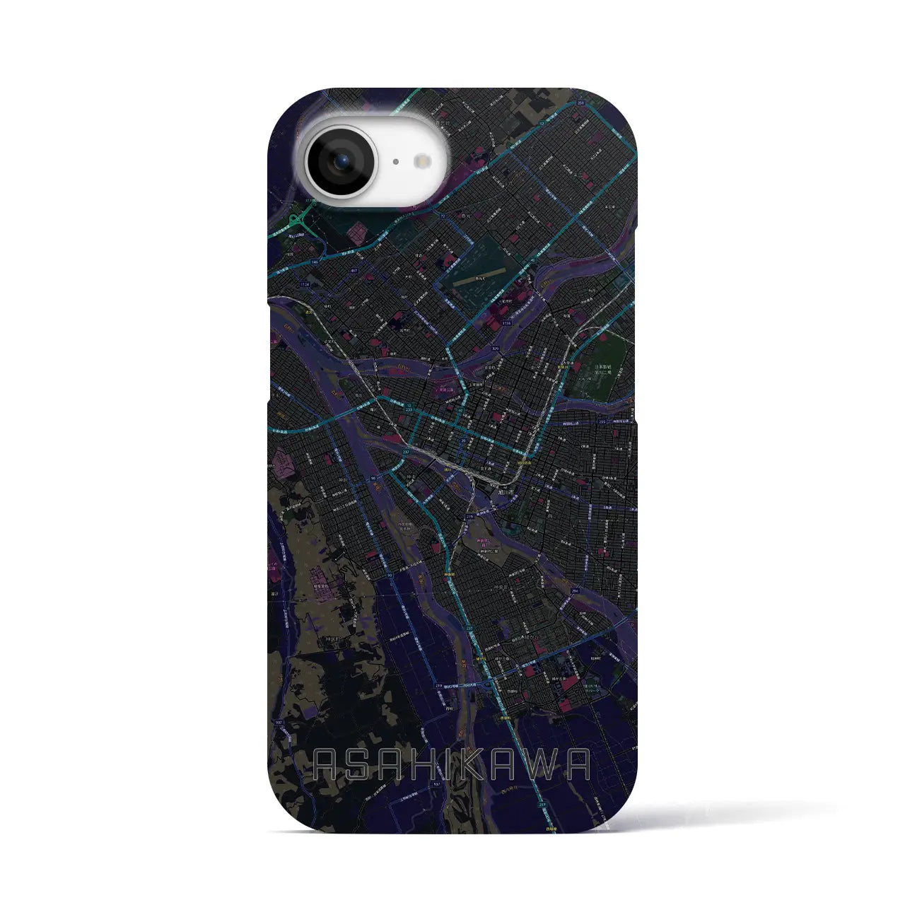 【旭川(北海道)】地図柄iPhoneケース(バックカバータイプ)