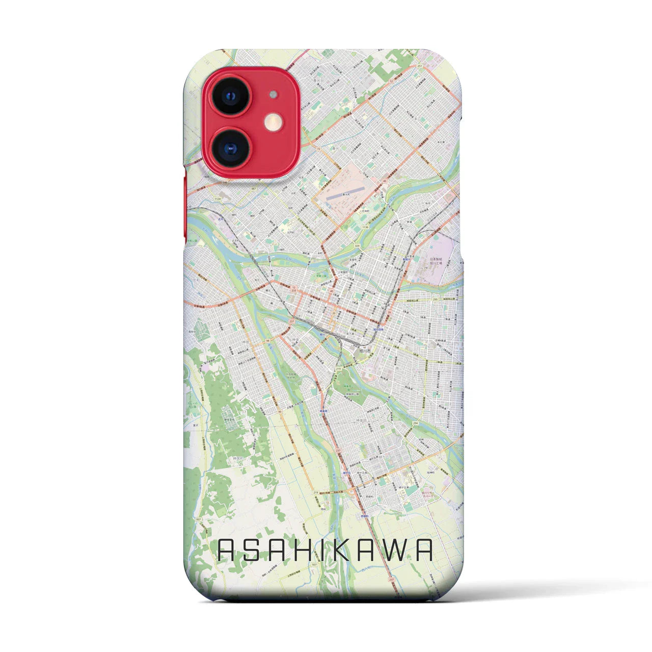 【旭川(北海道)】地図柄iPhoneケース(バックカバータイプ)