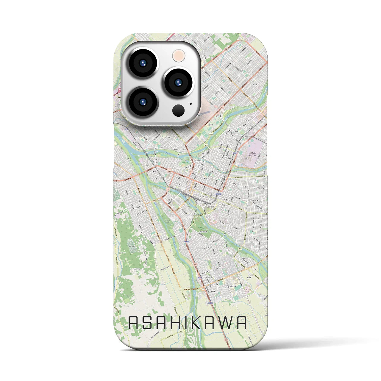 【旭川(北海道)】地図柄iPhoneケース(バックカバータイプ)