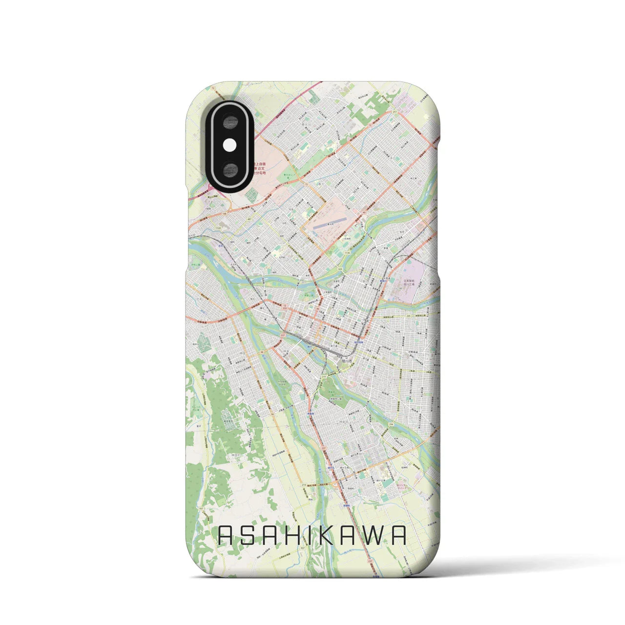 【旭川(北海道)】地図柄iPhoneケース(バックカバータイプ)