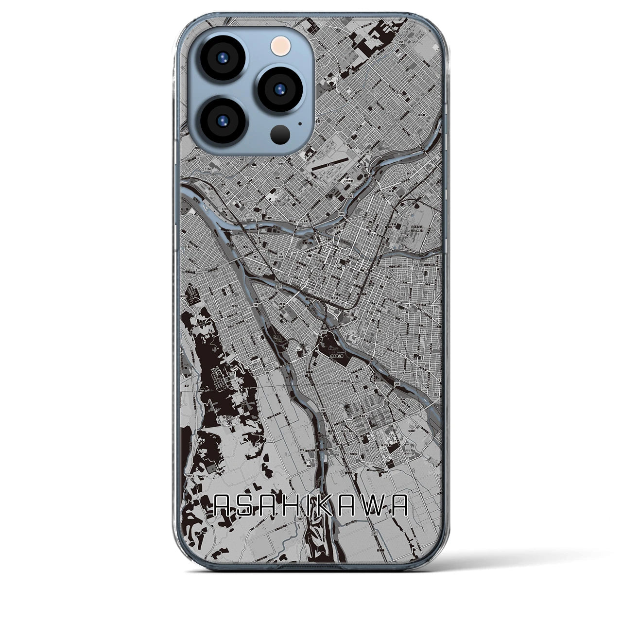 【旭川(北海道)】地図柄iPhoneケース(クリアタイプ)