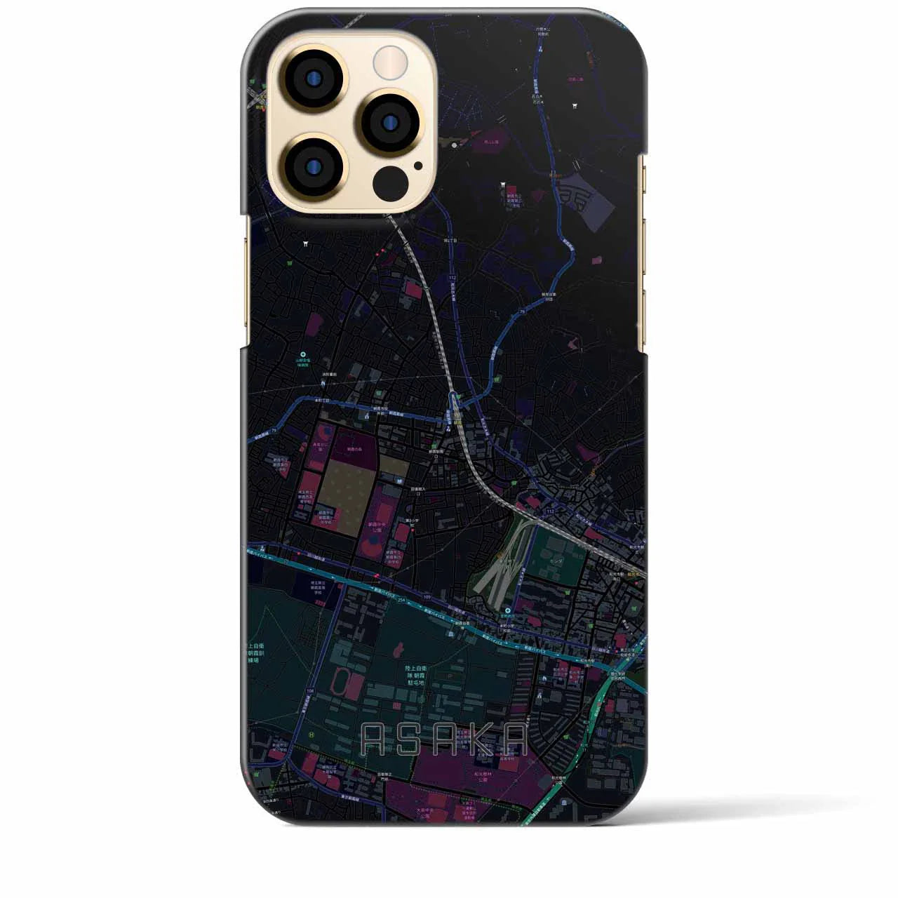 【朝霞(埼玉県)】地図柄iPhoneケース(バックカバータイプ)
