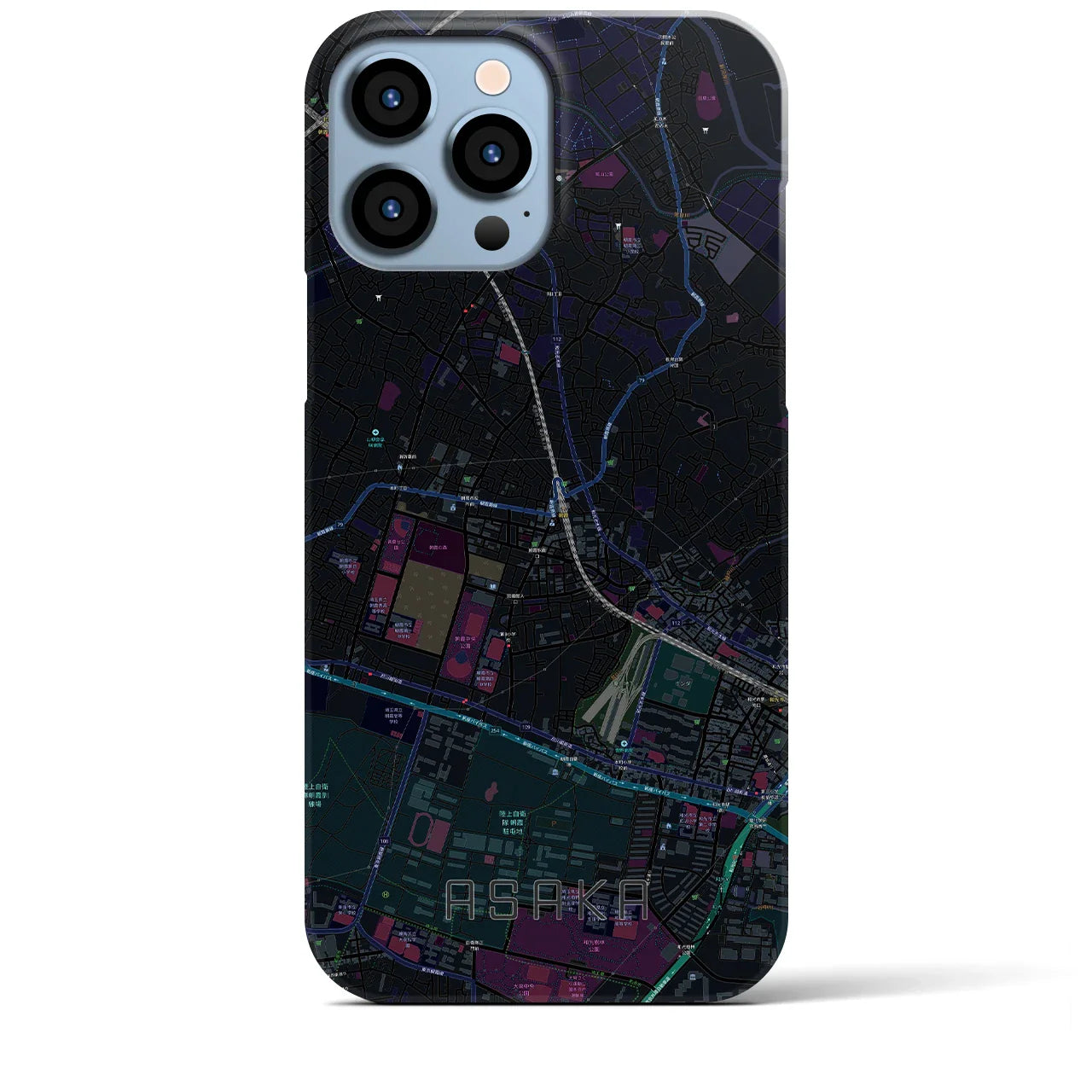 【朝霞(埼玉県)】地図柄iPhoneケース(バックカバータイプ)
