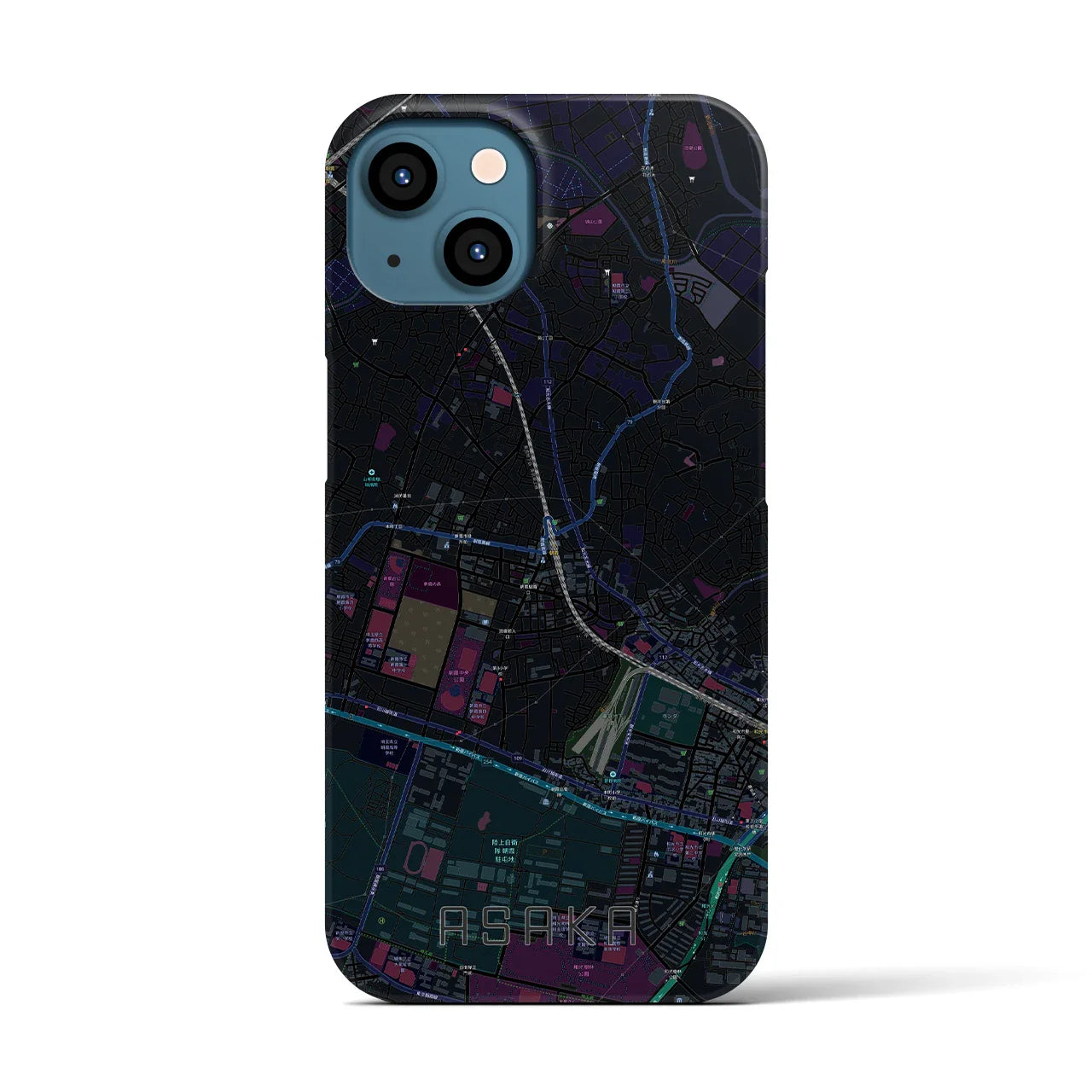 【朝霞(埼玉県)】地図柄iPhoneケース(バックカバータイプ)