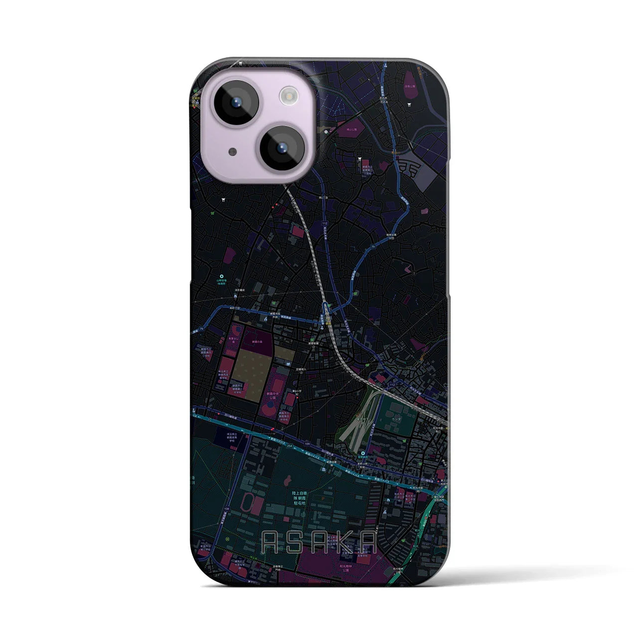 【朝霞(埼玉県)】地図柄iPhoneケース(バックカバータイプ)