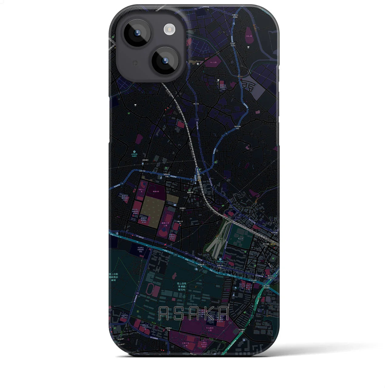 【朝霞(埼玉県)】地図柄iPhoneケース(バックカバータイプ)