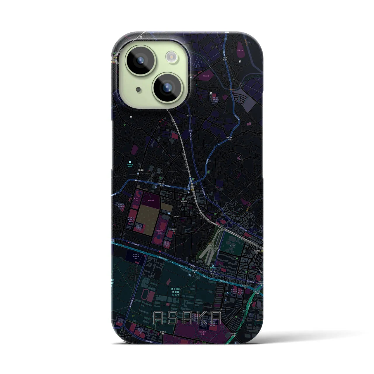 【朝霞(埼玉県)】地図柄iPhoneケース(バックカバータイプ)