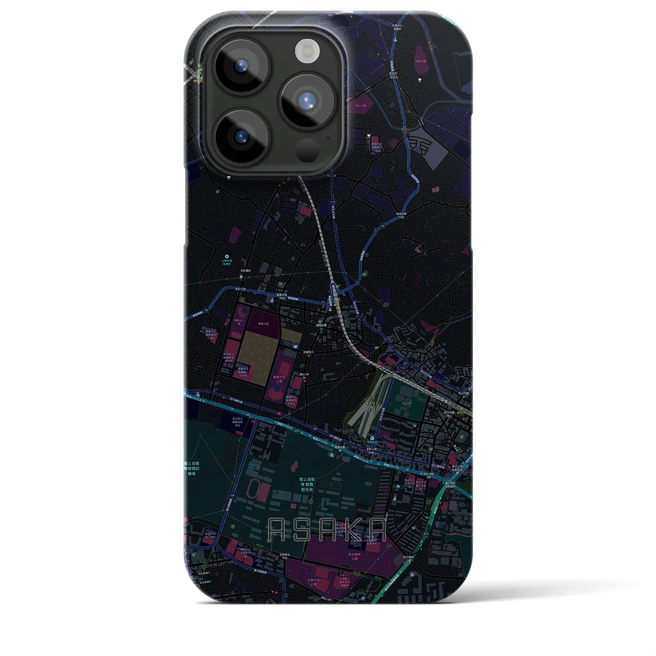 【朝霞(埼玉県)】地図柄iPhoneケース(バックカバータイプ)