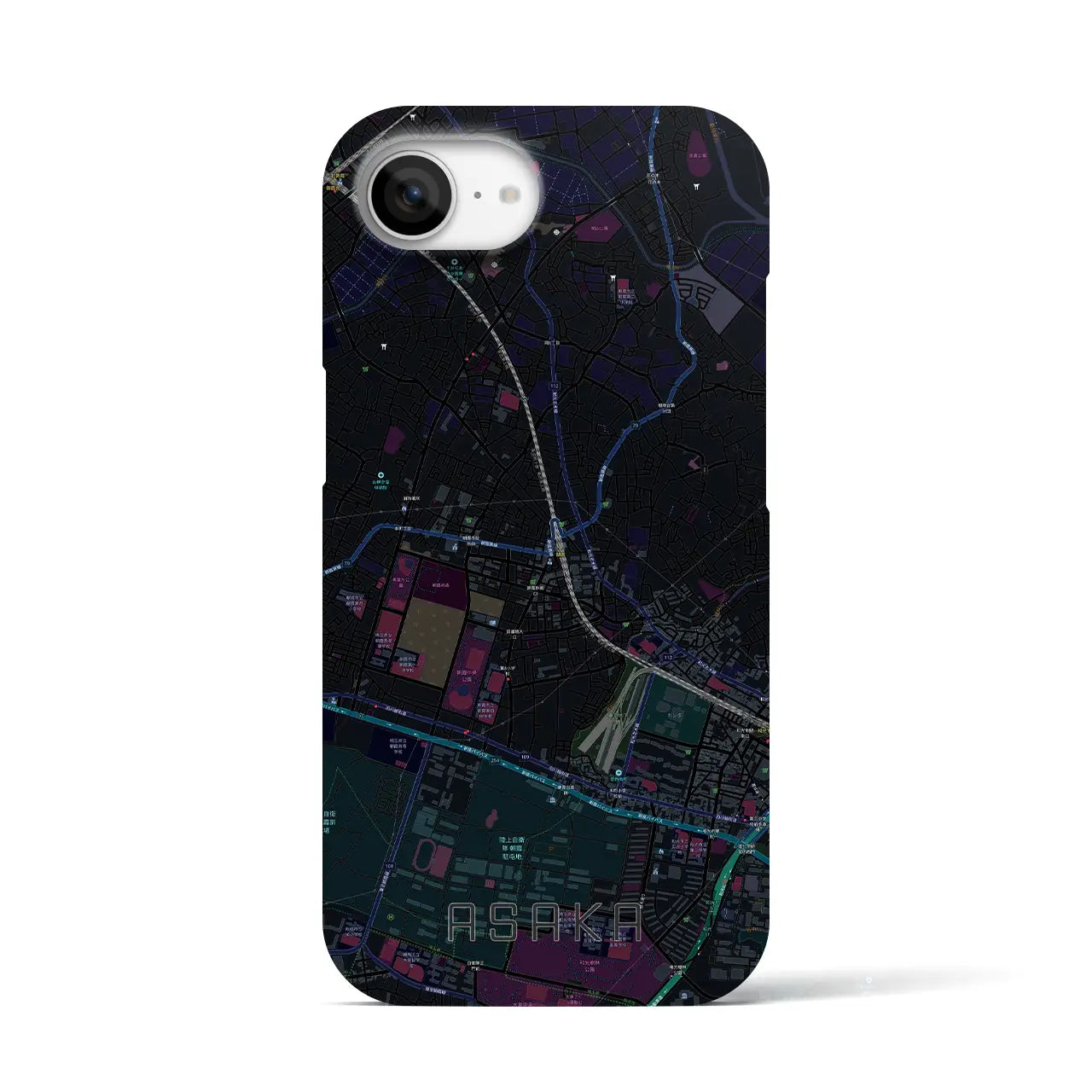 【朝霞(埼玉県)】地図柄iPhoneケース(バックカバータイプ)