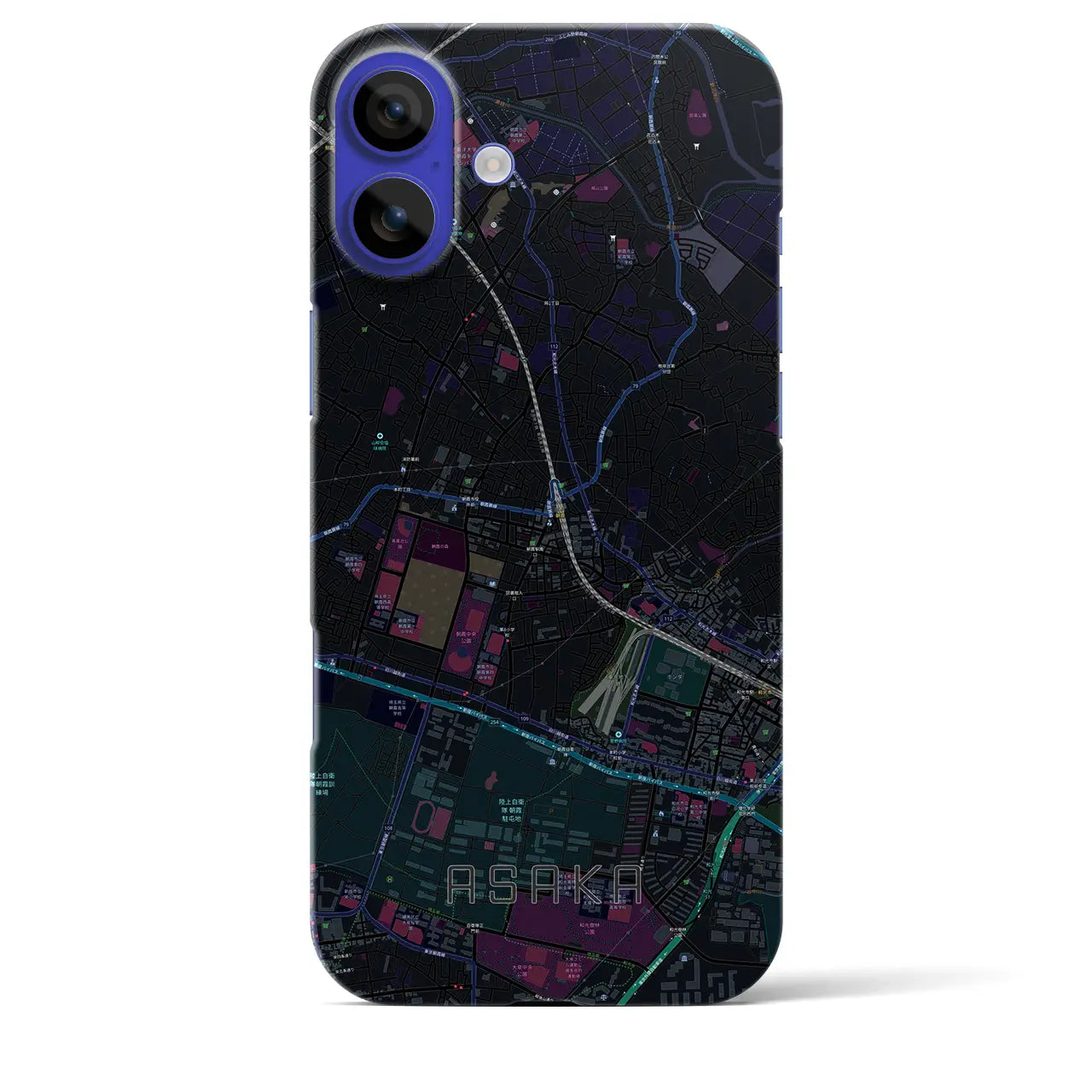 【朝霞(埼玉県)】地図柄iPhoneケース(バックカバータイプ)