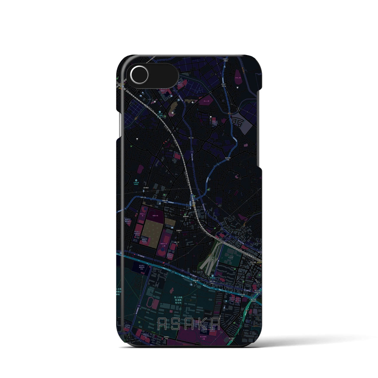 【朝霞(埼玉県)】地図柄iPhoneケース(バックカバータイプ)