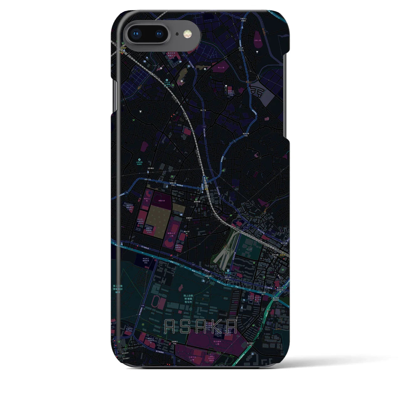 【朝霞(埼玉県)】地図柄iPhoneケース(バックカバータイプ)