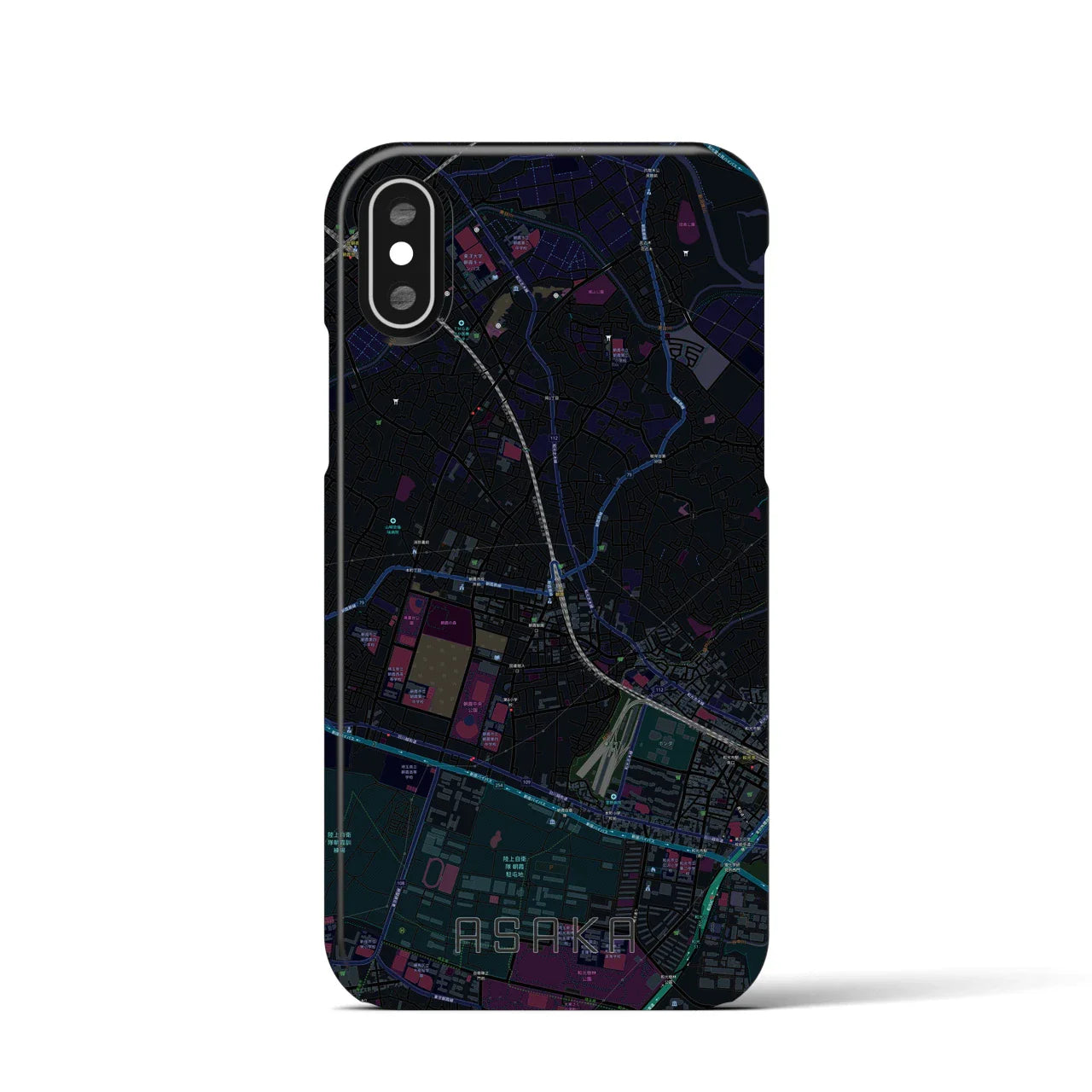 【朝霞(埼玉県)】地図柄iPhoneケース(バックカバータイプ)