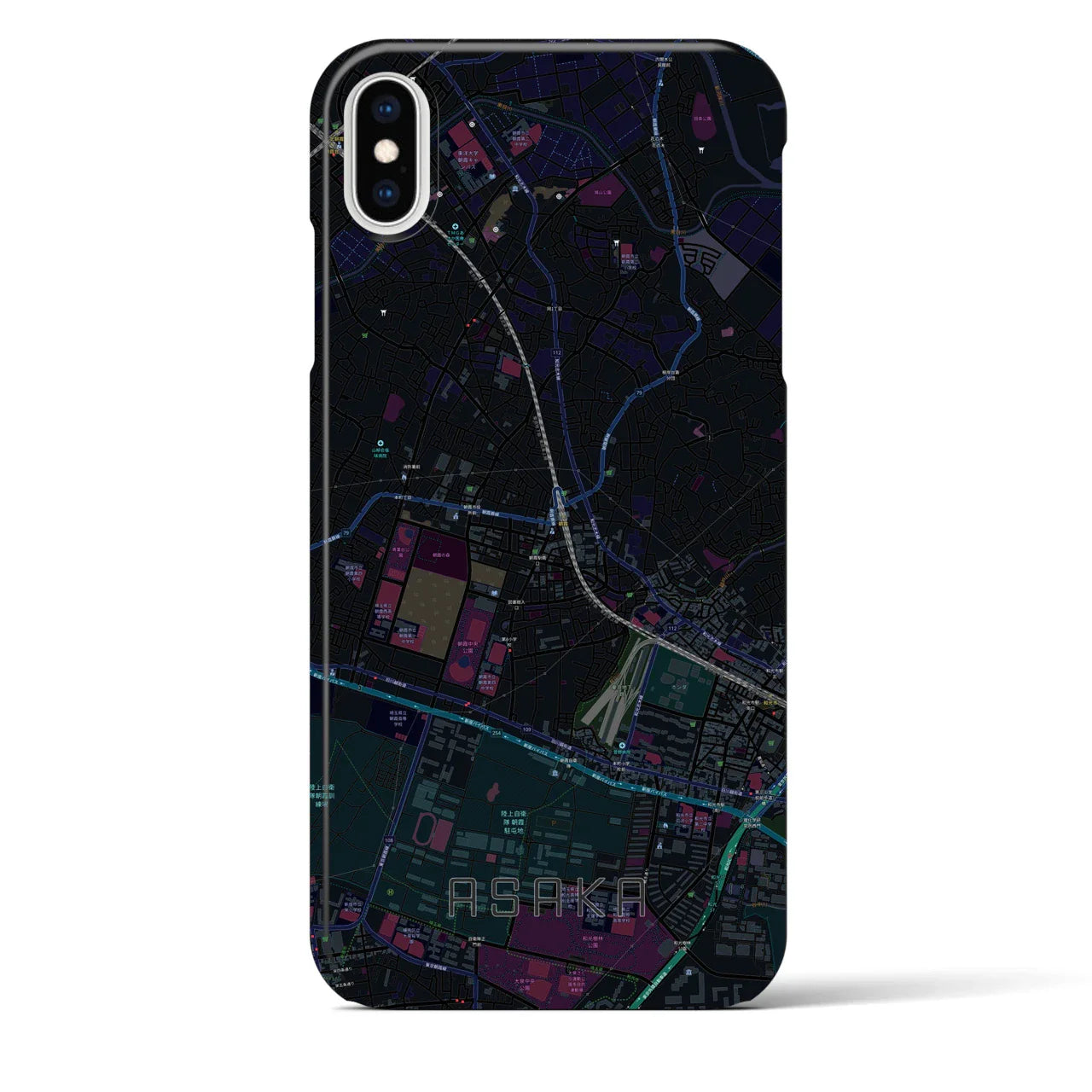 【朝霞(埼玉県)】地図柄iPhoneケース(バックカバータイプ)